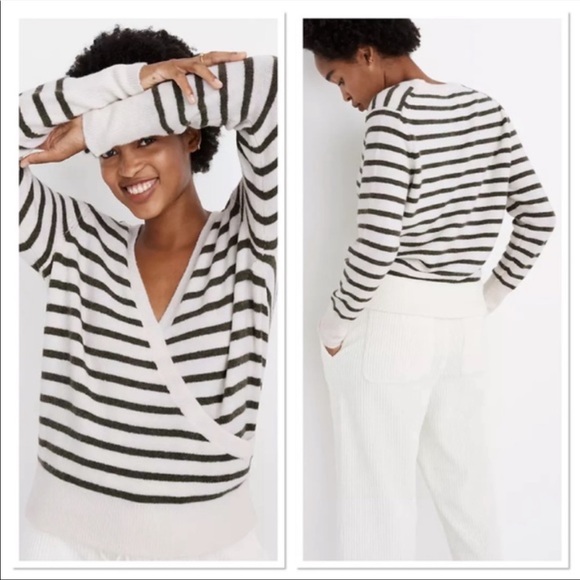 Madewell Sweaters - NWT Madewell Wrap-Front Sweater in Elthorne Stripe